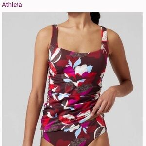 Athleta Hero Bloom Decadent Chocolate Tankini top size 36B/C
